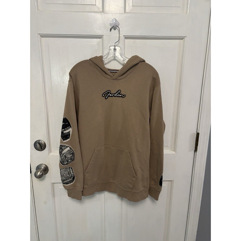 NIKE JORDAN MVP Men's Pullover Fleece Hoodie Desert Camo/Sail S